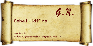 Gebei Mína névjegykártya